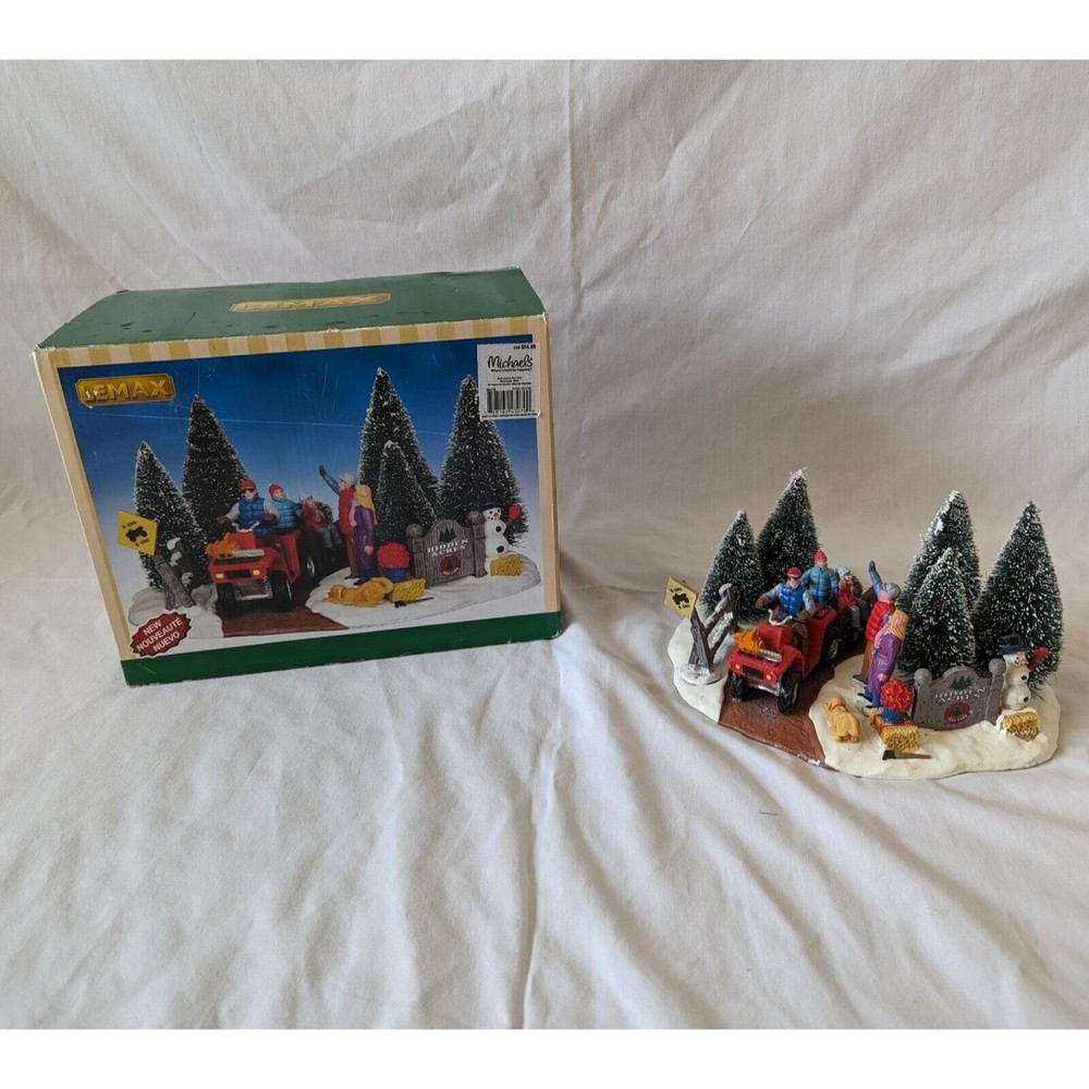 Lemax Here Comes Our Tree Farm Christmas Village Ceramic #43070 Retired 2014